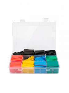 Термоусадка для проводов и кабелей набор в кейсе 530 шт Помощник PM-INR10